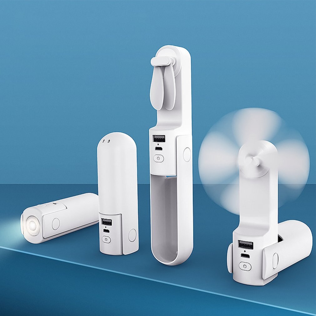 Hand Held USB Spray Fan With Folding And Flashlight Portable Fan Folding Desktop Portable Mini Fan