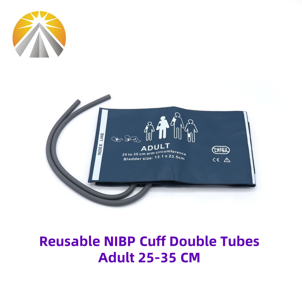 Reusable Six Sizes Available Neonates Child Adult Blood Pressure NIBP Cuff With Double Tubes Two Hose For Multi Patient Monitor: Silver