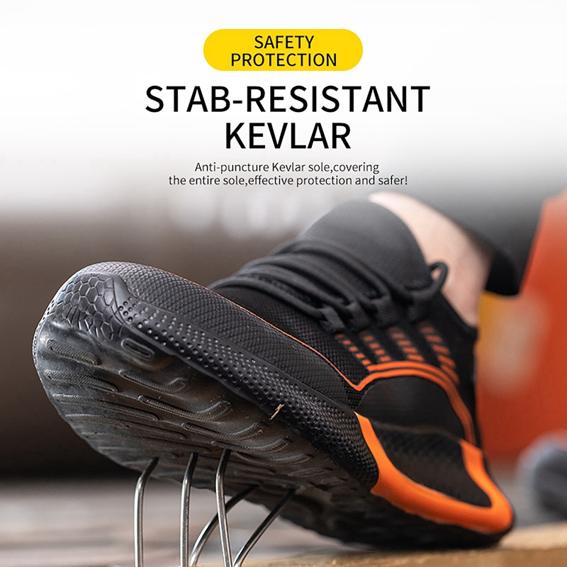 Breathable Lightweight Work Shoes Comfortable Soft Safety Shoes European Standard Safety Shoes Sport Safety Steel-Toed Shoes