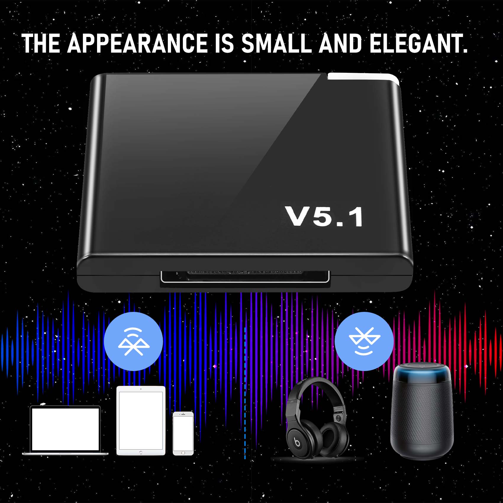 I-WAVE 30 Pin Bluetooth 5.1 Audio Receiver Music Mini Wireless Adapter For Iphone Ipod 30Pin Jack Analog Speaker