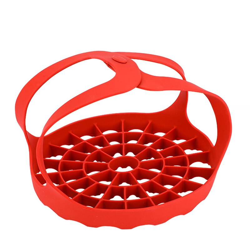 Pressure Cooker Sling Silicone Bakeware Lifter Cookers Anti-slip Drain Pad Heat Insulated Mat Egg Rack Kitchen Accessories: Round grid