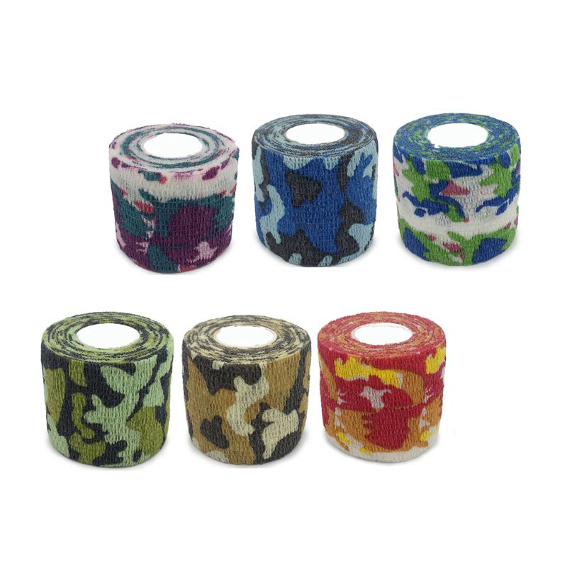 6 st / set husdjur tryck elastisk tejp färg självhäftande bandage finger handled sport knäskydd stöd fasta bandage