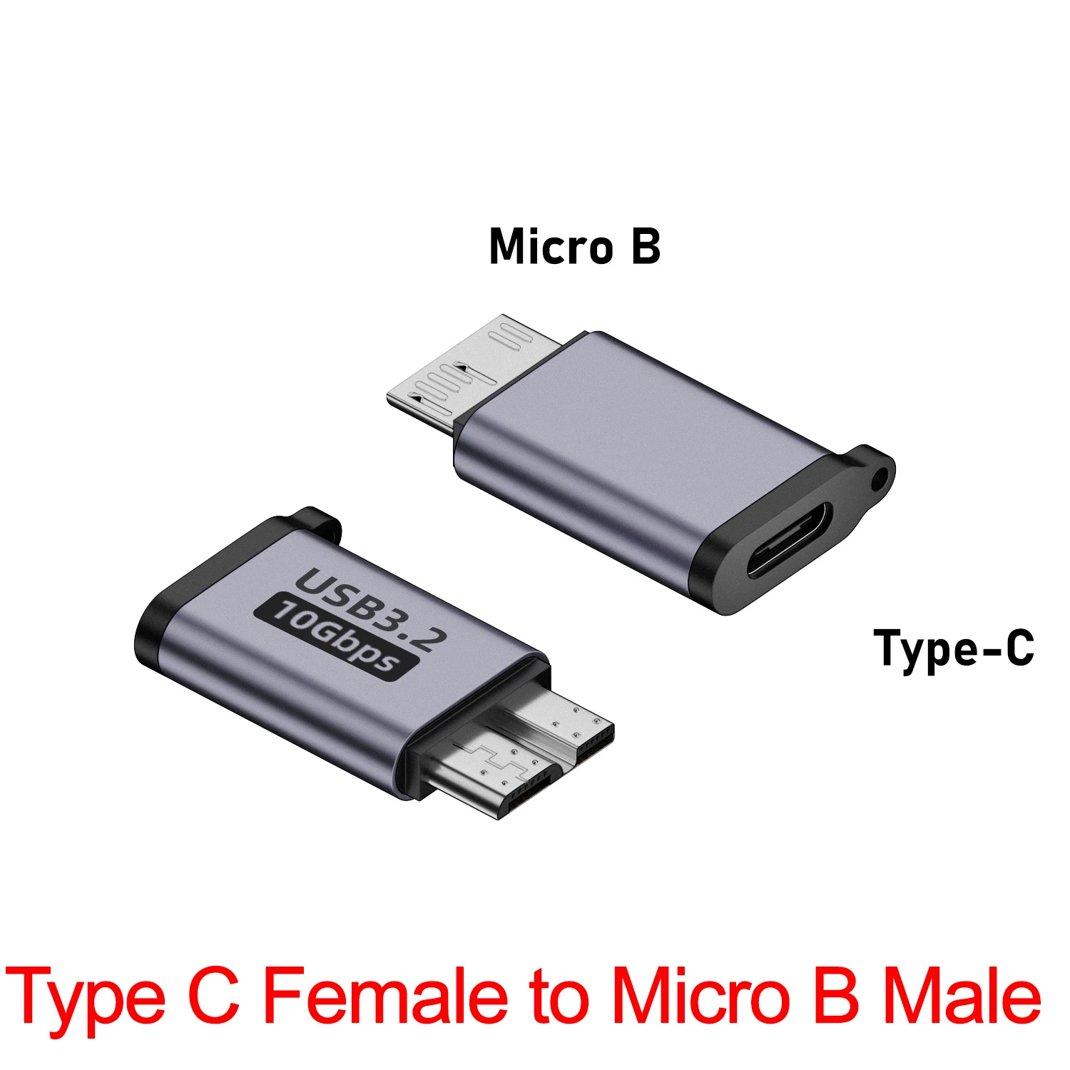 USB A Type C To Micro B Male To Female Adapters for External Hard Drive Disk HDD 10Gbps Super Speed Data Sync Converter: green