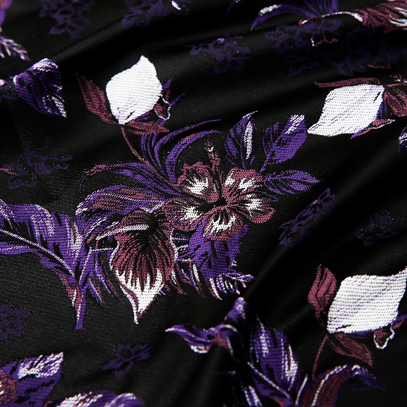 Satin jacquard tøj stoffer let luksus stof symaterialer til kjoler satin kjole og kjole med broderi: Lilla / 50 x 145cm