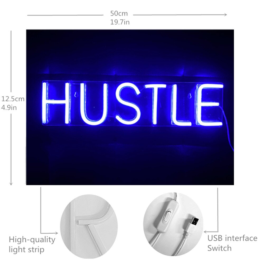 Sininen hustle neonkyltit uutuus valo suuret neon seinäkyltit kotistudioon pelihuoneen sisustus tyttöjen pubicocktaili valokyltti