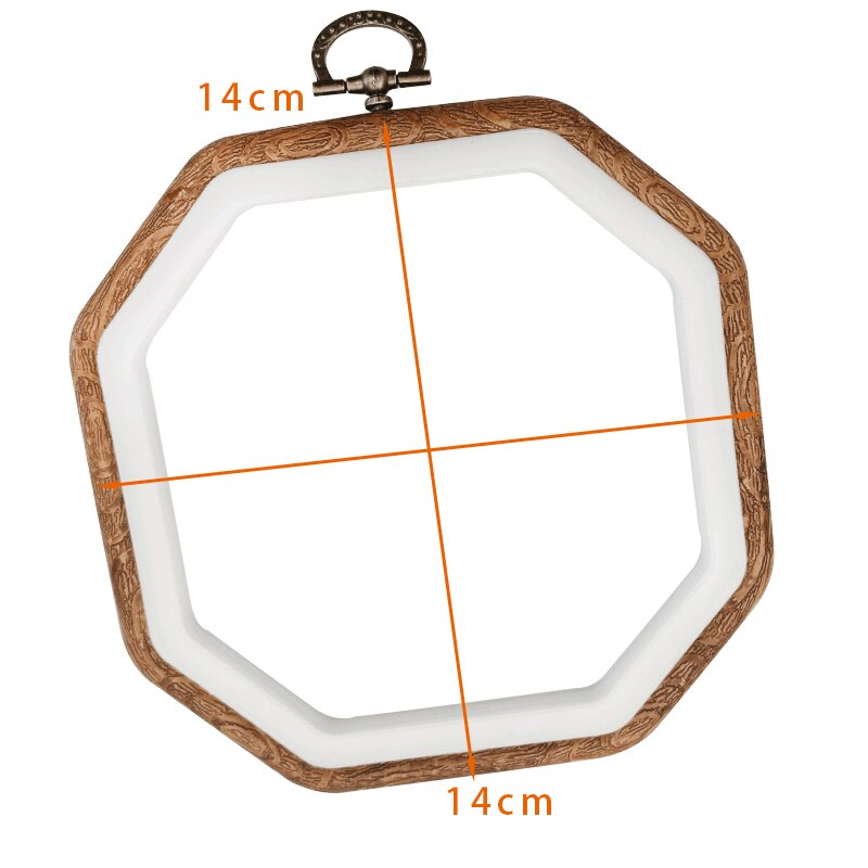 LMDZ Embroidery Circle Wood Hoop Circle Round Plastic DIY Art Craft Cross Stith Sewing Needwork Tools Flower Wreath Home Decor: Octagon 14x14cm