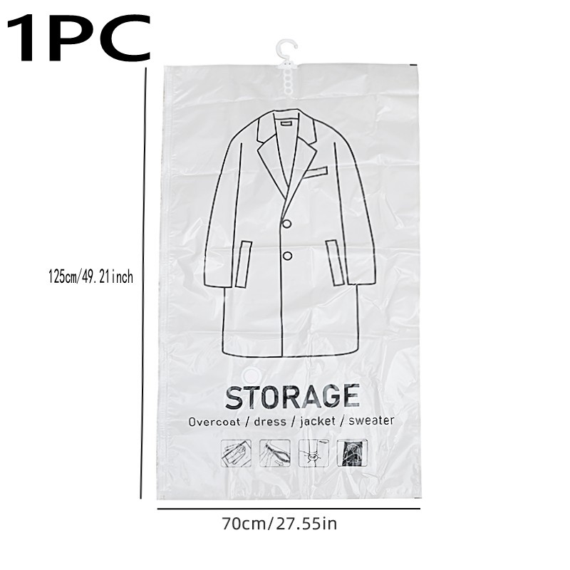 Hanging Vacuum Storage Bags, Hanging Space Saver Bags, Hanging Storage Bags for Clothes, Vacuum Sealed for Suits, Dress, Jacket