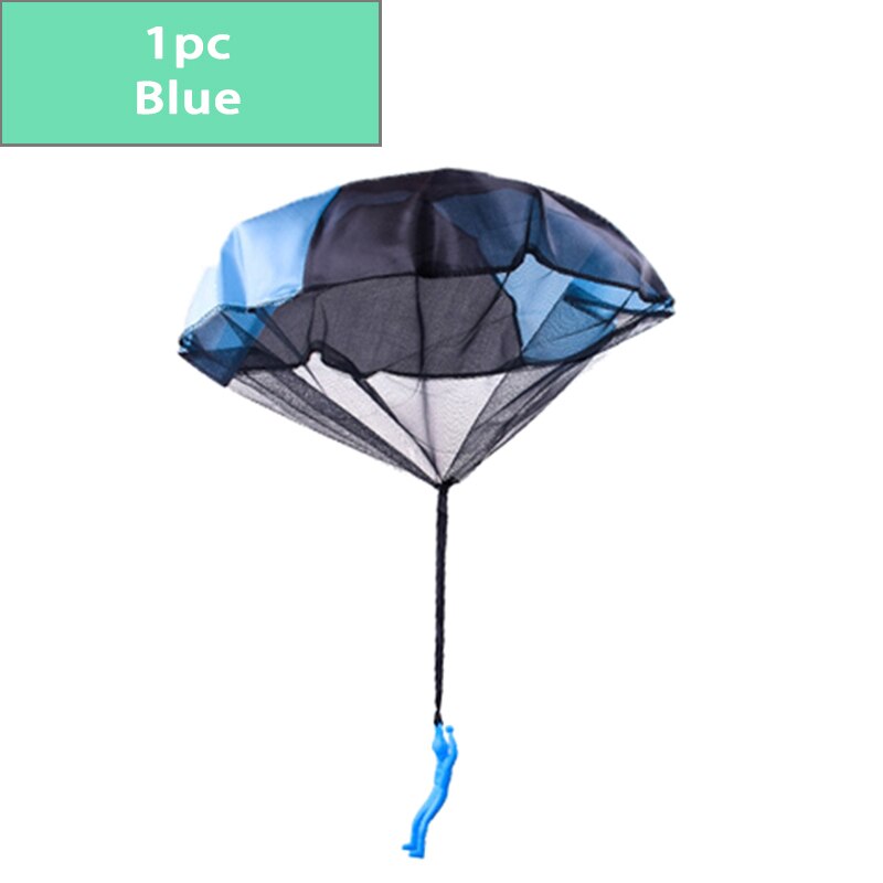2 Pcs Mini Hand Gooien Soldaat Parachute Kid Speelgoed Outdoor & Indoor Play Funny Game Educatief Fly Speelgoed Kind Parachute man Spel: 1pc Blue