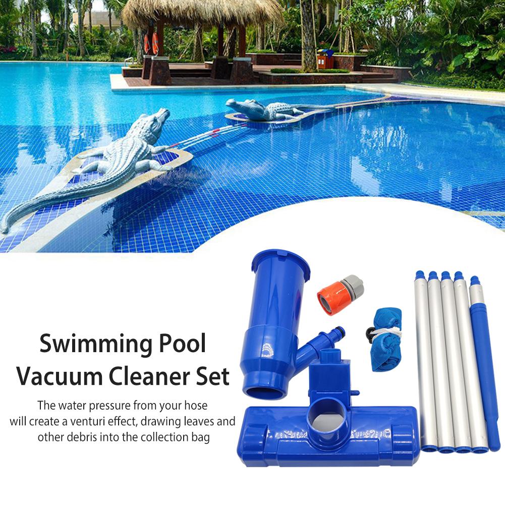 Pool Spa Pond Mini Jet Vacuum Cleaner Pool Vacuum Cleaner Set with Brush and Bag and 4ft Pole for Cleaning Pool Spa Fountain and