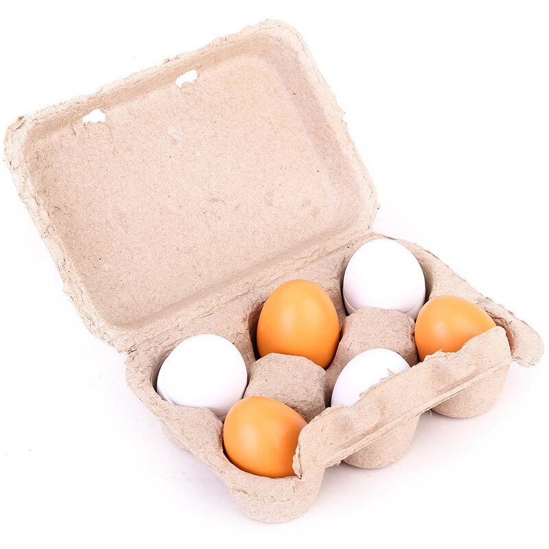 6 Pcs Pasen Ei Speelgoed Houten Kinderen Speelgoed Simulatie Eieren