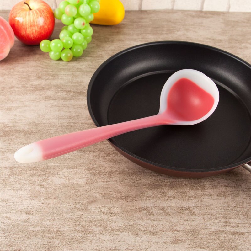 Cuchara de silicona antiadherente para sopa, utensilios de cocina resistentes a altas temperaturas, para arroz, antiquemaduras