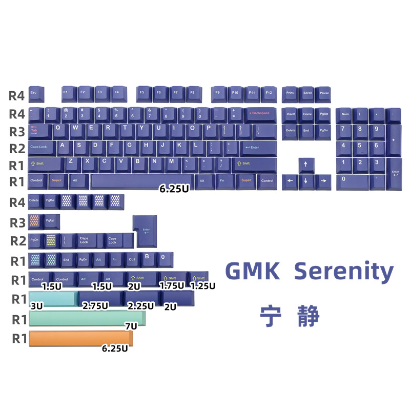 GMK Clone Cherry Profile Keycaps PBT Dye-Sub Wild Desert Botanical Fleuriste For Mechanical Gaming Keyboard 7u Keys Alice Layout: WHITE