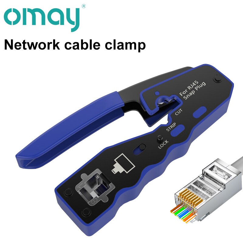 RJ45 UTP Crimper Network Tools Ethernet Cable Stripper Through-hole Connector CAT5/6/7/8 Pliers Pressing Wire Clamp Tongs Clip