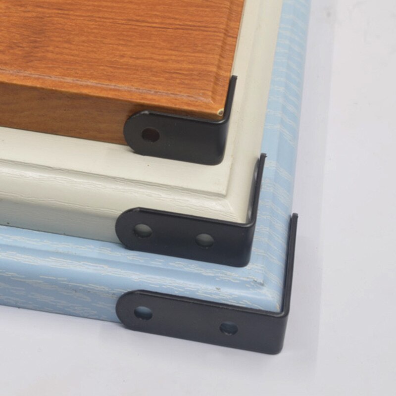 4 pezzi di supporto in acciaio inossidabile staffe a forma di L nere fissaggio angoli ad angolo retto staffa per mobili hardware staffa angolare