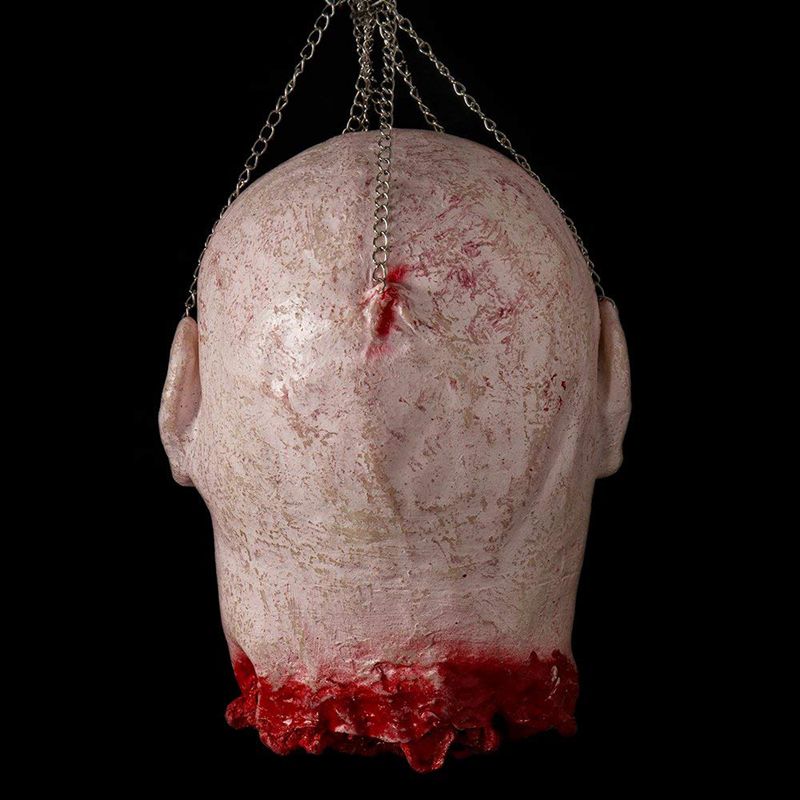 Halloween rekvisita hängande blodig död man ond huvud latex skräck hemsökt läskigt rum dekoration stil 03
