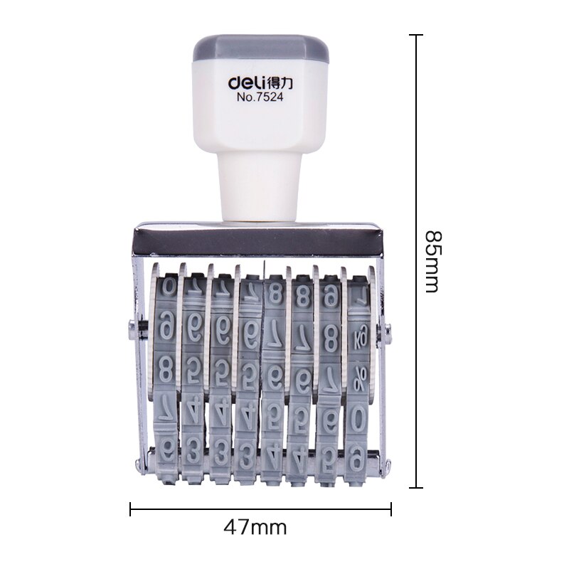 eMagTech 4 Cijfers Verstelbare Nummer Stempel Roller - Symbool Kantoor Datum Digitale Rubber Creatieve Rolling Wiel - Grijs Zwart