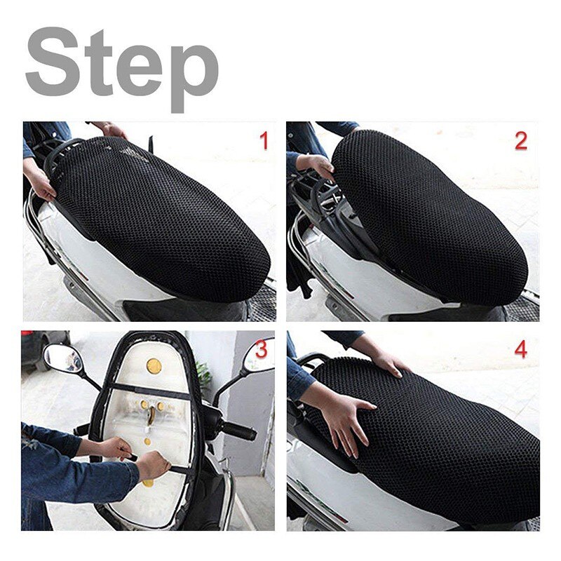 Breathable Summer 3D Mesh Seat Cover Motorcycle Moped Motorbike Scooter Seat Covers Cushion Anti-Slip Waterproof Accessories