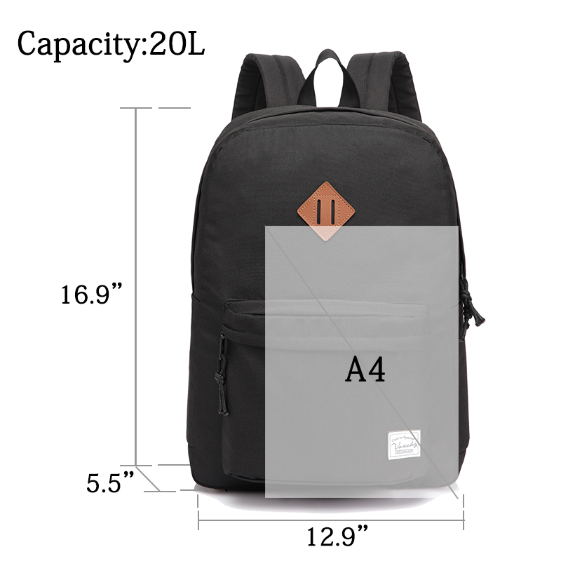 VASCHY hommes femmes sac à dos collège lycée sacs pour adolescent garçon filles voyage sacs à dos Mochila sacs à dos