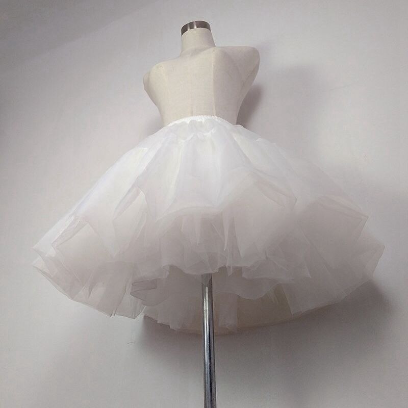 Nouveauté Blanc Tulle Noir Lolita Jupe Tutu Jupe De Mariée Courte jupon Falda Pas Cher Jupons enaguas
