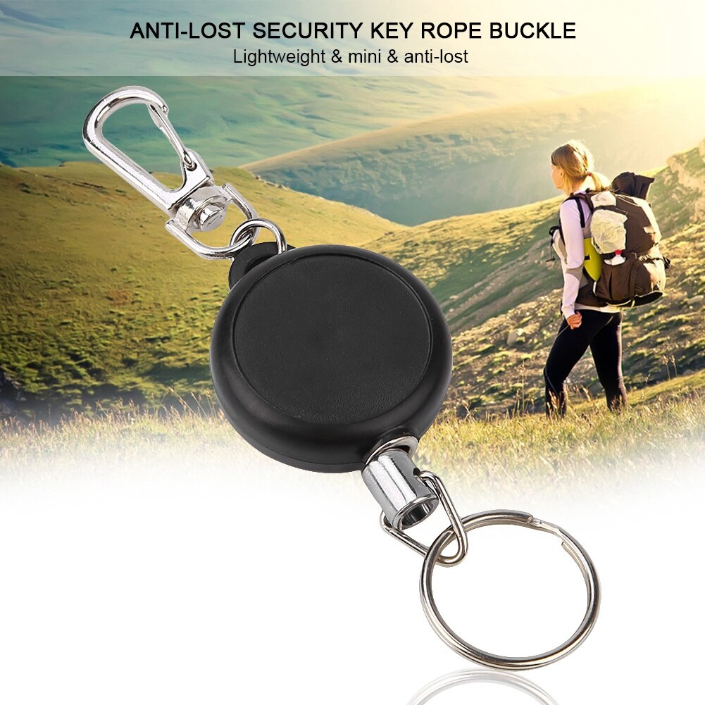 5/10 PCS porte-clés 60cm acier câble métallique rétractable porte-clés étirement clés fermoir Anti-perte porte-clés