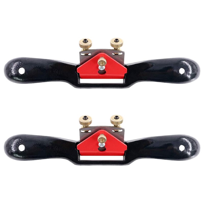 2 Pcs 10 inch Adjustable Spokeshave with Flat Base Metal Blade Wood Working Hand Tool for Craft Wood Carver Woodworking