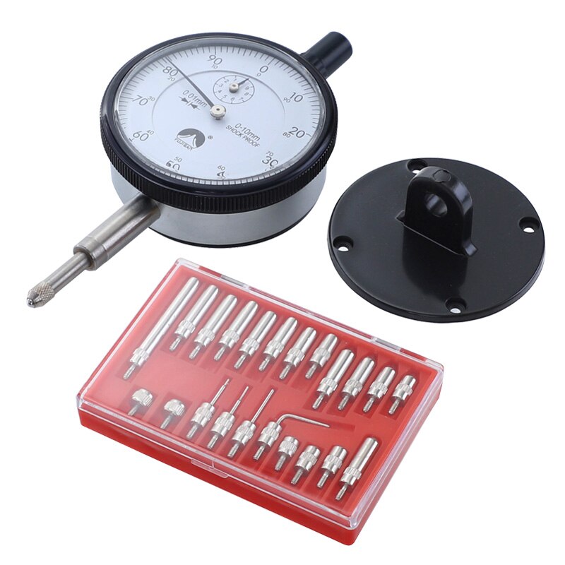 Messuhr Messgerät 0-10mm/0,01mm Stoßfest Messuhr Gewinde 2,5mm 22 stücke Geformt sonde Eingestellt Sauerei Werkzeuge: C