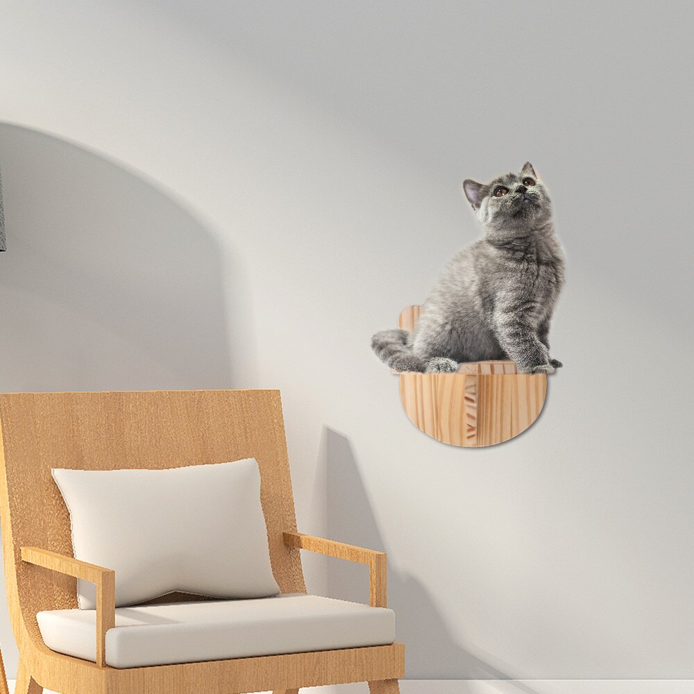Cat Ladder Steps Pet Cat Wall Mount Staircase Climbing Shelf DIY Cat Wall Cat Climbing Platform Wooden Cat Jump Bridge Pet Toy