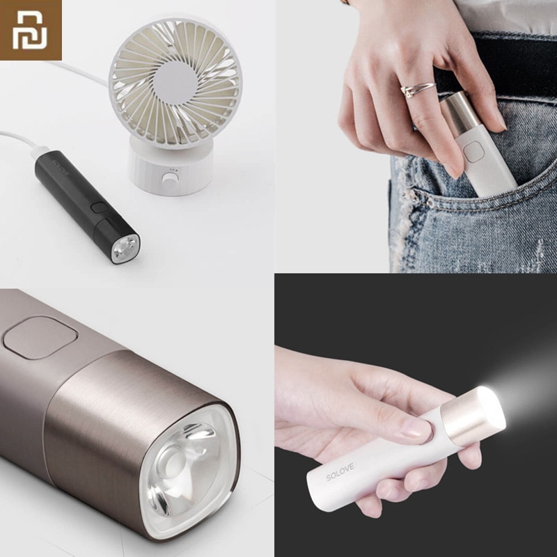 Youpin SOLOVE Taschenlampe X3 USB Typ-C Wiederaufladbare Elektrische Taschenlampe Helligkeit EDC Taschenlampe 3000mAh Energie Bank Mini LED taschenlampe