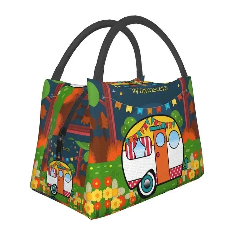 Happy Camper sac à déjeuner isolé pour femmes étanche explorer la nature Camping refroidisseur thermique déjeuner fourre-tout bureau pique-nique voyage: Kaki