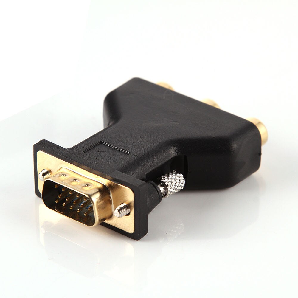 VGA Male To 3RCA Adapter Converter 15Pin PC Computer to Projector TV DVD