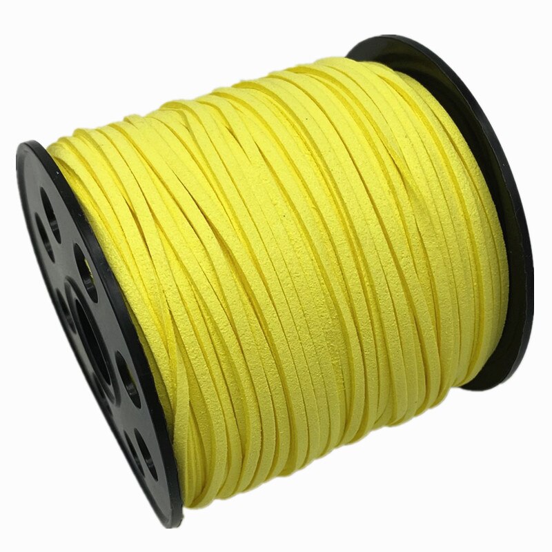 Cordón plano de gamuza trenzada de imitación, cuerda de rosca hecha a mano de cuero de terciopelo coreano de 5 yardas y 3mm para DIY, suministros de joyería # Ro: 13