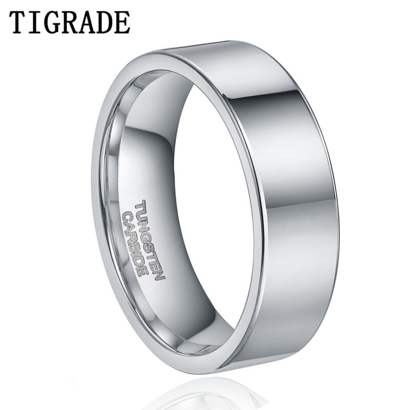 Tigrade 6 Mm Mannen Tungsten Ring Zilver Kleur Mannelijke Wedding Band Tungsten Carbide Ring Engagement Trouwringen Anel
