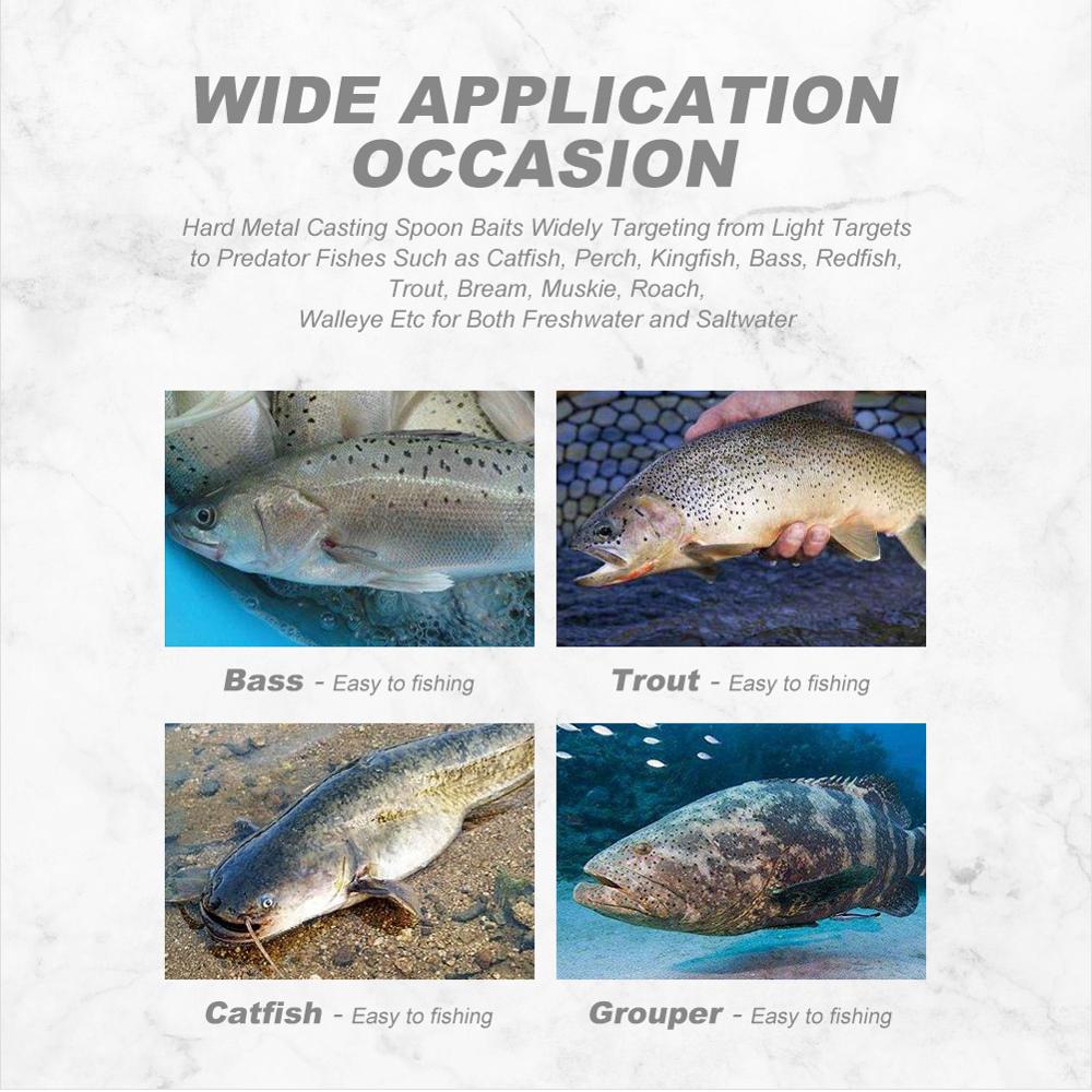 NOEBY-señuelo de pesca en hielo, 10g, 15g, 20g, cuchara giratoria de Metal, cebo duro con anzuelo triple para trucha, Lucio, Spinner, señuelo de pesca de invierno