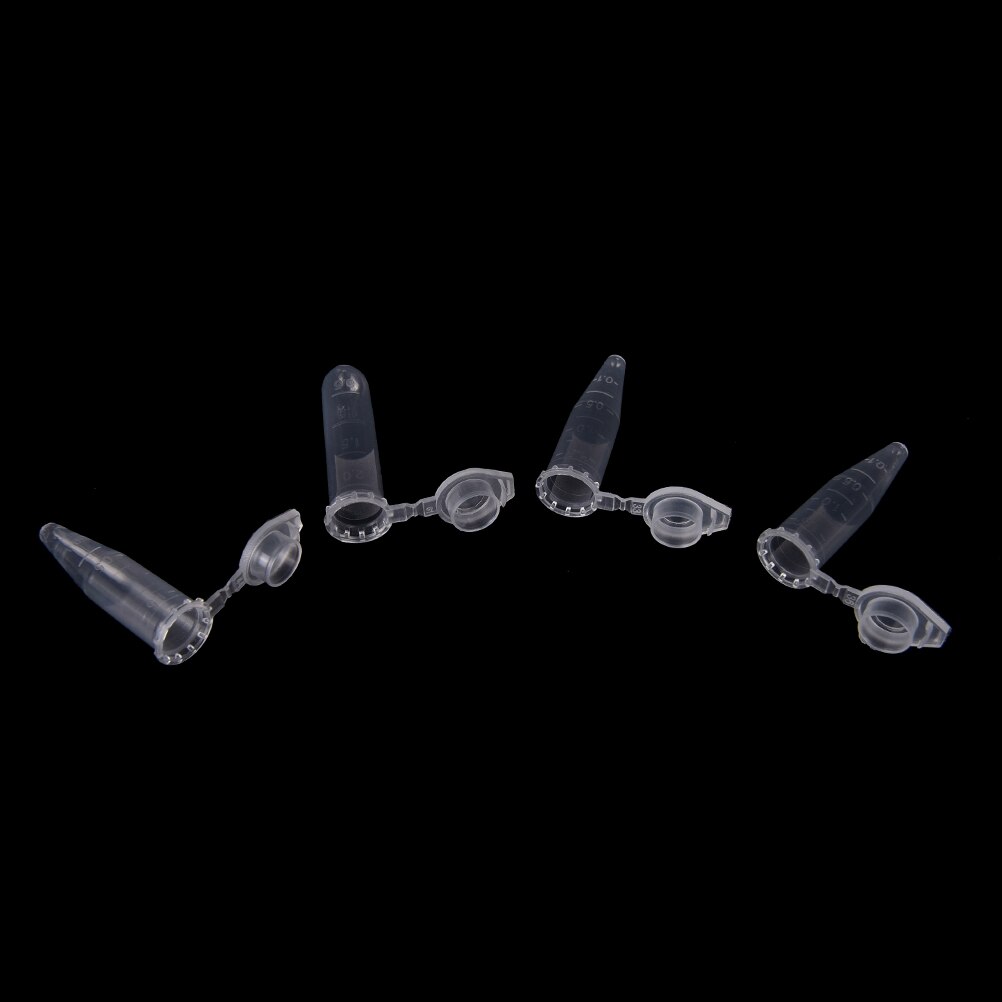 Tubo de centrífuga de plástico transparente desechable con tapa, suministros de laboratorio, 50 unids/paquete, 1,5 ML