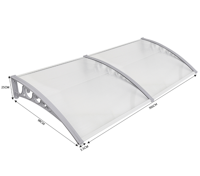 Tür Markise Regen Baldachin Aluminium Fenster Rahmen Vorne Tür Markise DIY Tür Markise Anti UV Sonne Schutz Markisen HWC: 100x300 cm