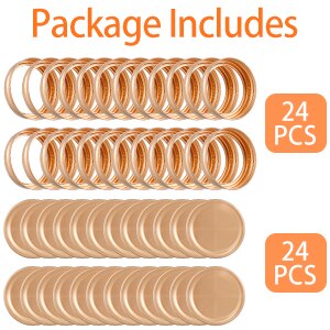 24 Set Mason Pot Deksels 70 Mm Inblikken Deksels En Bands Lekvrij Regelmatige Mond Split-Type Seals Deksels Voor inblikken Beitsen Fermenteren