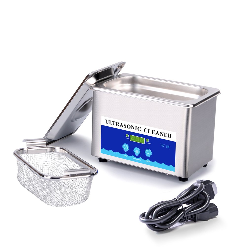 Máquina de limpieza por ultrasonidos para el hogar, limpieza de gafas, reloj de joyería, hardware, dispositivo de limpieza ultrasónica + cesta: UK Plug