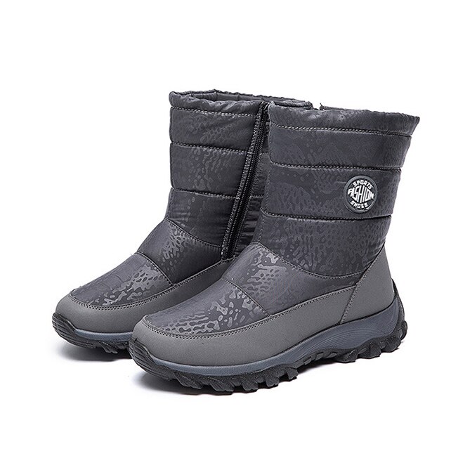 Yween dameslaarzen, waterdicht, dames winterschoenen, warme, zachte, antislip, gratis verzending, outdoorlaarzen voor dames: Grijs / 6.5