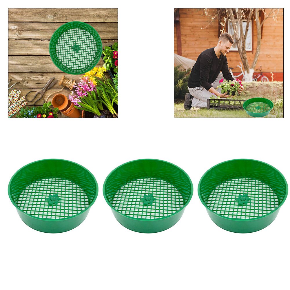 Soil Sieve Plastic Garden Sieve Seedling Green For Compost Soil Stone Mesh Filtration Large Stones And Twig From Garden Tool
