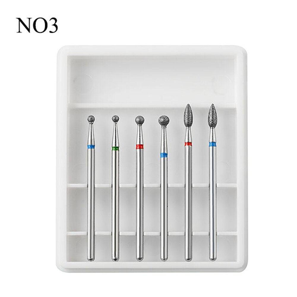 6 unids/set manicura uñas taladro eléctrico Kit de uñas de piedra de corindón cortadores polaco manicura Accesorios