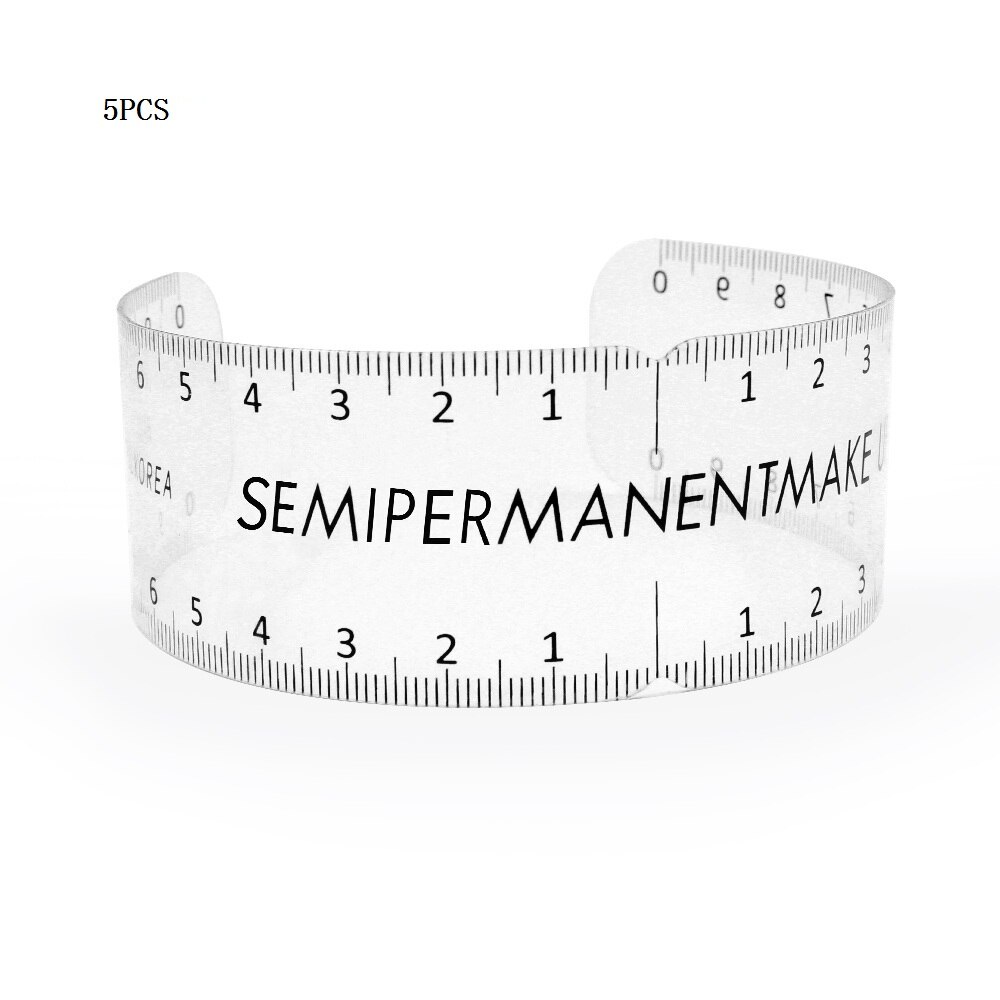 10 st permanent makeup plast ögonbryn linjal måla ögonbrynen bromsok mätschabloner verktyg tatueringstillbehör: A -5 st
