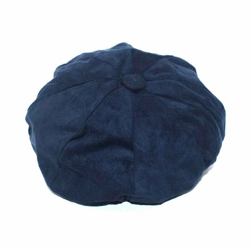 Dambasker unisex höst och vinter tidningspojkehatt manlig varm åttakantig hatt manlig detektivhatt retro platt topphatt  c9