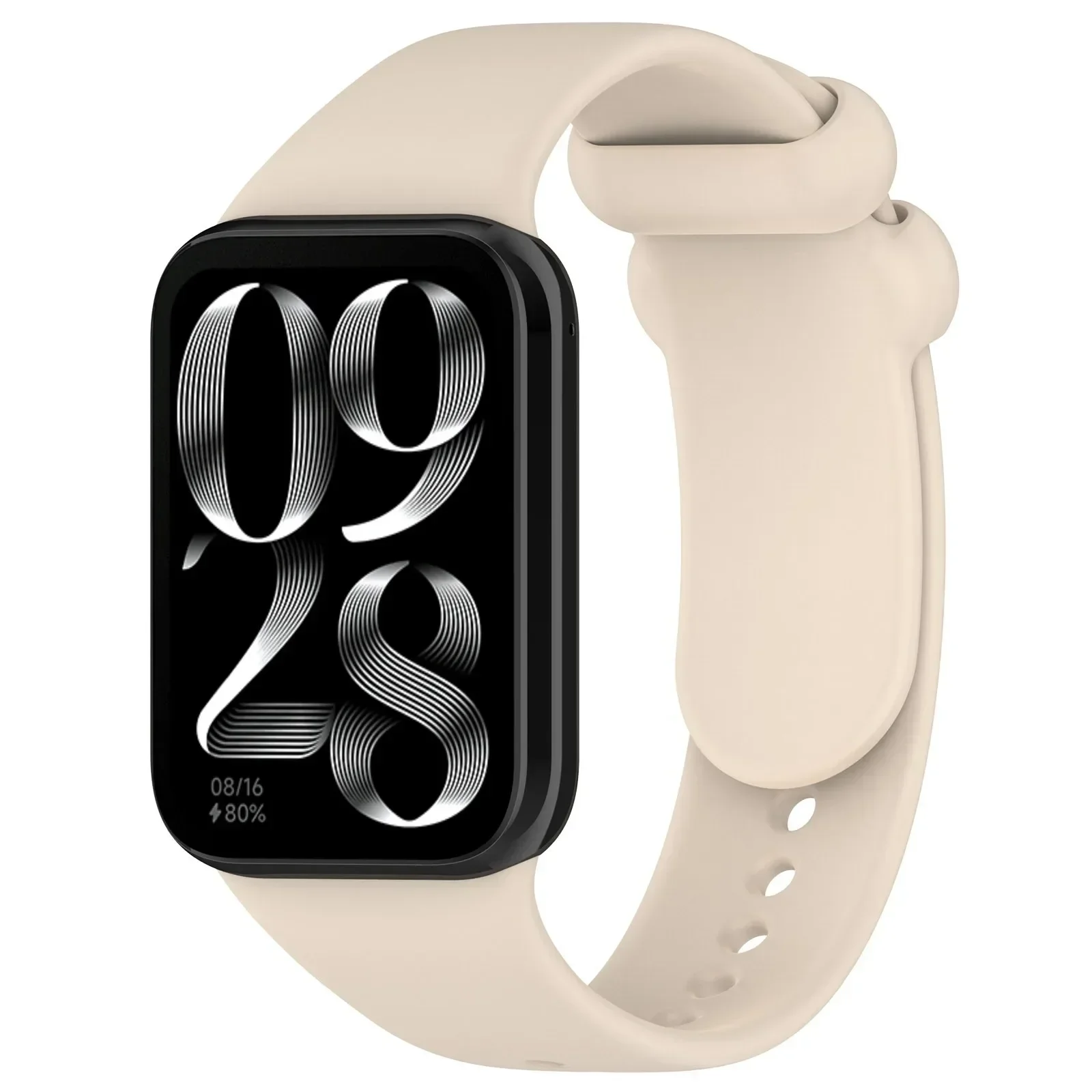 Silikoniranneke xiaomi mi band 8 9 pro sport -älykellolle, korvaava ranneke xiaomi redmi watch 5 4 -ranneketarvikkeet: Hopea valkoinen / 14mm