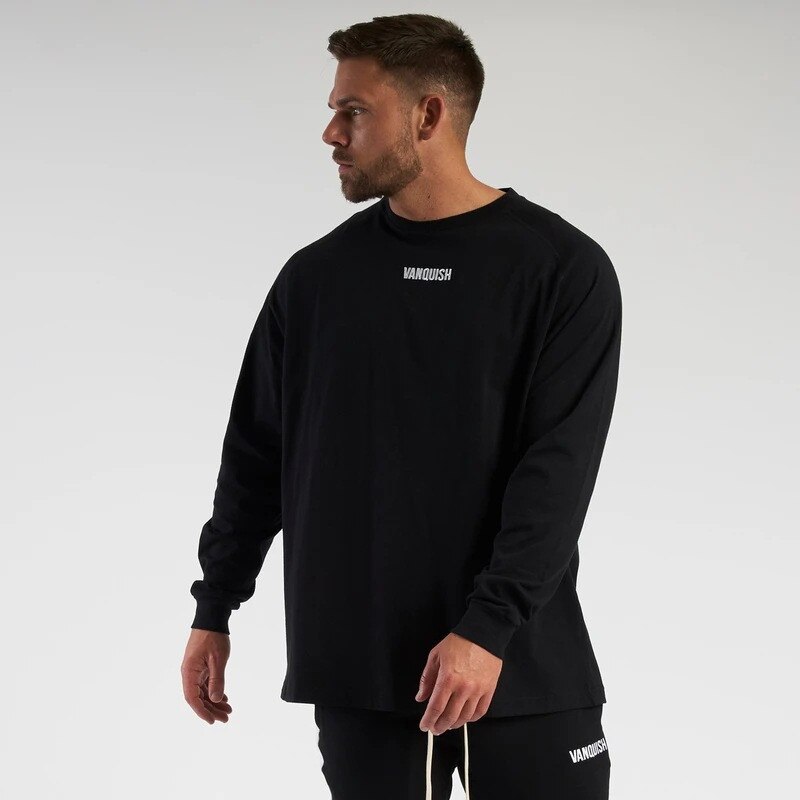 Autumn Streetwear Cotton Round Neck Men's T-shirt Jogger Casual Men's Sportswear Men's Long Sleeve T-shirt