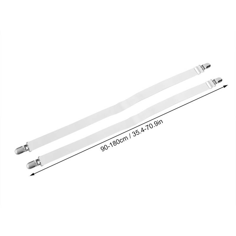 2 Stuks 90-180Cm Laken Band Clip Grijpers Bevestigingsmiddelen Verstelbare Matras Houder: WHITE