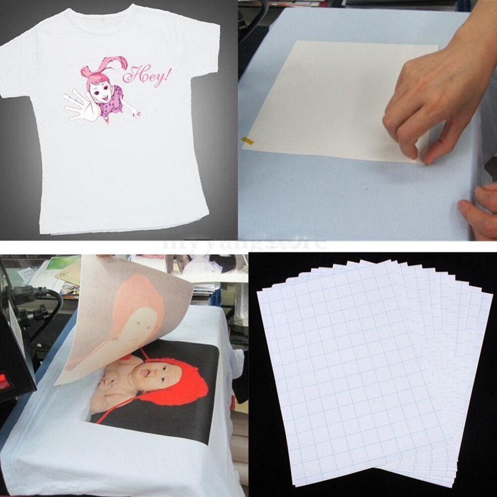 10 st/set t shirt  a4 transferpapper järn på värmepress tryckpapper ljus för t craft shirts bläckstråle  a4 tyger utskrift  a4