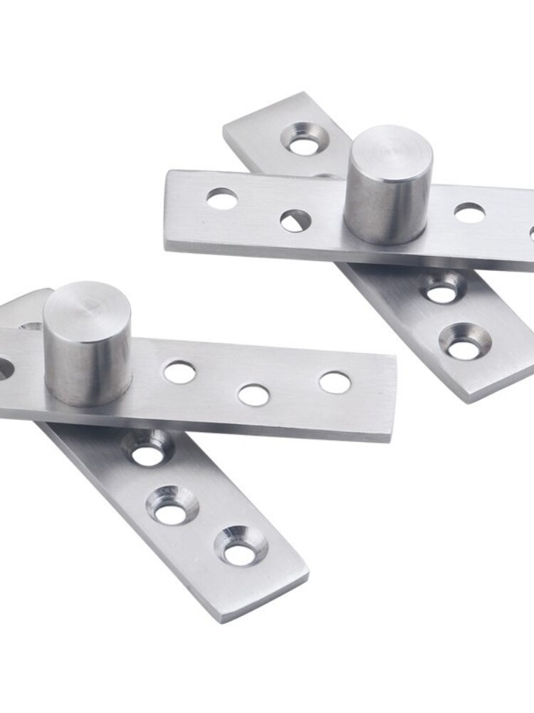 2pcs Stainless Steel Rotating Door Hinge, 360 Degree Rotation Axis, Up and Down Locating Shaft, Hidden Pivot, Supplies