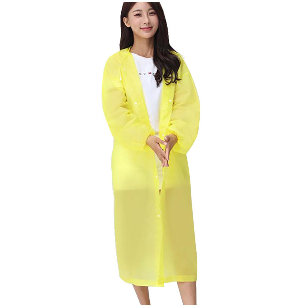 Raincoat Dress Women's Clothing Unisex Outdoor Travel Adult Raincoat Thick Transparent EVC Raincoat Pink Green: Yellow
