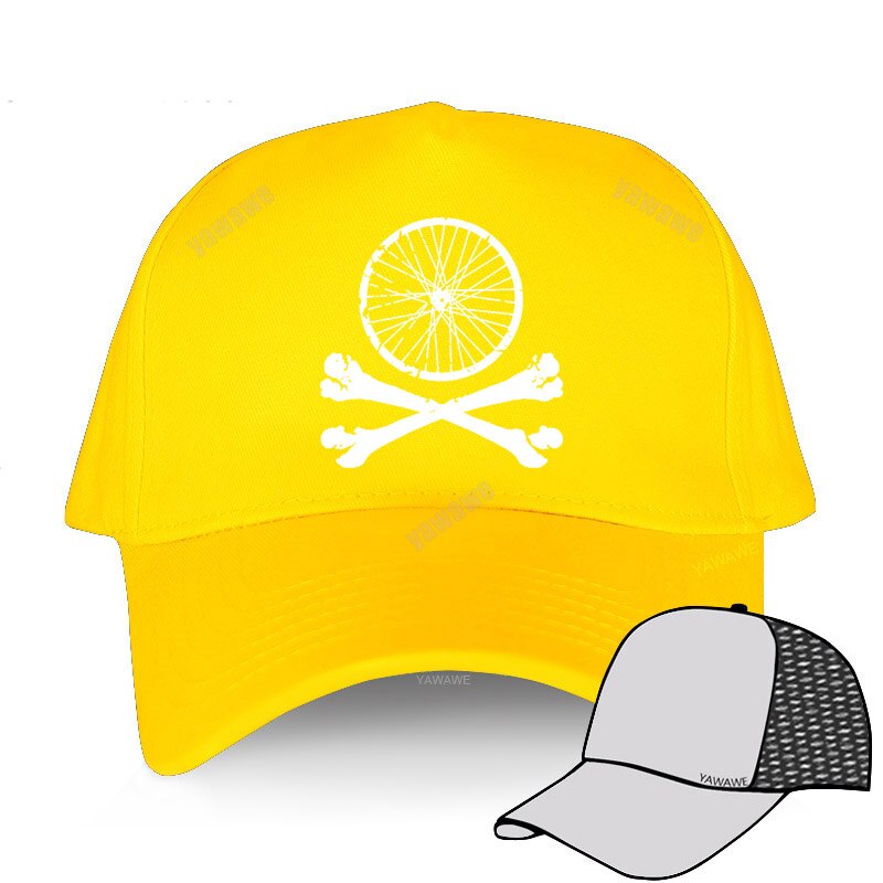 Women yawawe Baseball cap spring summer hats for men Mountain mtb Cycling skull Bicycle downhill bmx Adult cotton hat: yellow mesh