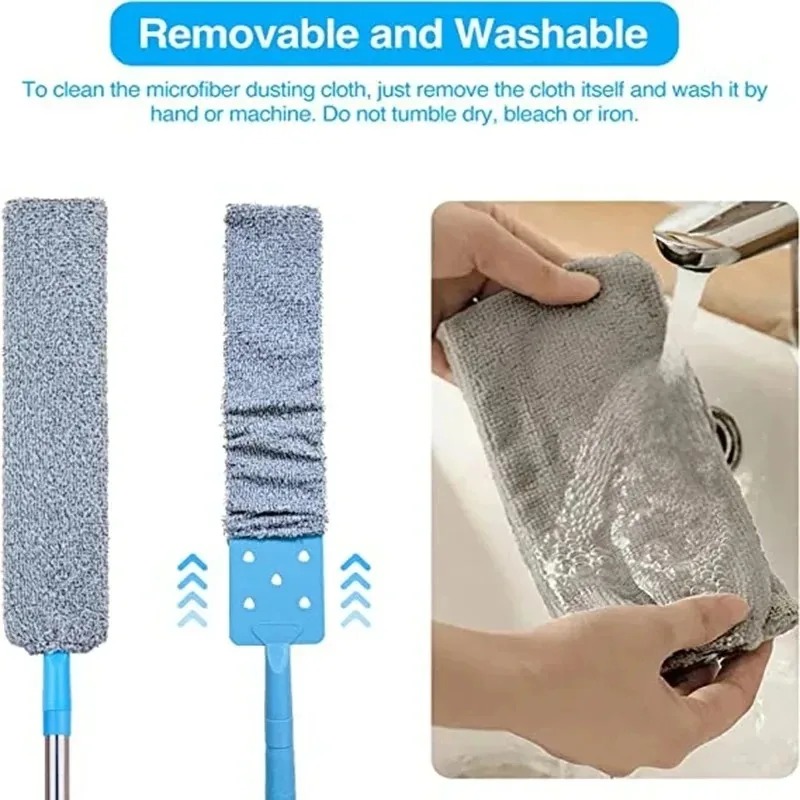 UNTIOR Long Handle Dust Mops Floor Ceiling Cleaning Mops Bed Bottom Dust Cleaner Sofa Dust Removal Brush Household Cleaning Tool
